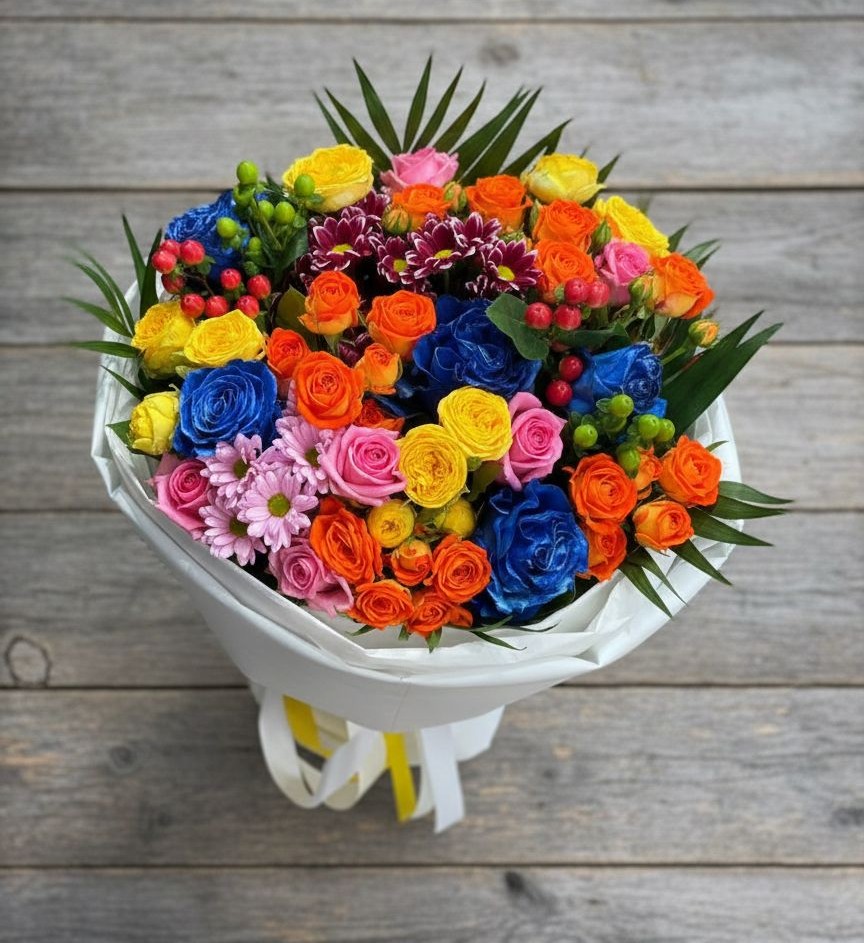 Букет цветов из: Розы и Хризантемы в Копейске