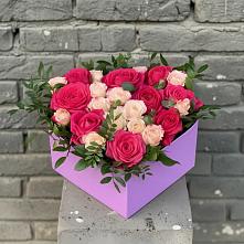 Цветочная композиция из Розы в коробке #REPLACE_PRED# Копейске