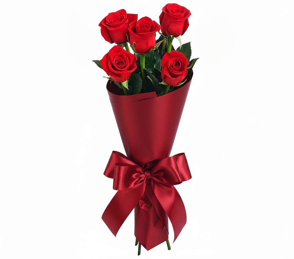 Букет 5 Красных роз Эдлесс Лав в Копейске