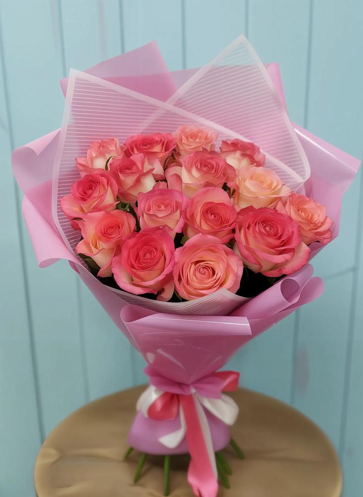 Букет 15 Розовых роз Равель в Копейске