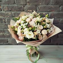 Букет цветов из:  Альстромерии, Розы и Хризантемы в Копейске