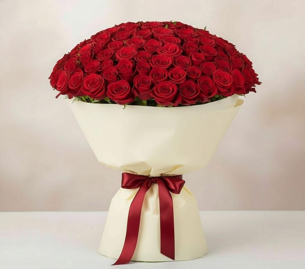Букет 101 Красная роза Милано в Копейске