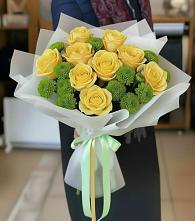 Букет цветов из:  Хризантемы и Розы #REPLACE_PRED# Копейске