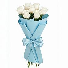 Букет 7 белых роз Проуд в Копейске