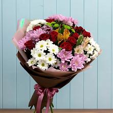Букет цветов из:  Розы, Хризантемы и Альстромерии в Копейске