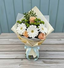 Букет цветов из:  Герберы, Розы и Хризантемы #REPLACE_PRED# Копейске
