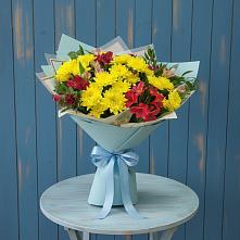Букет цветов из:  Альстромерии и Хризантемы в Копейске