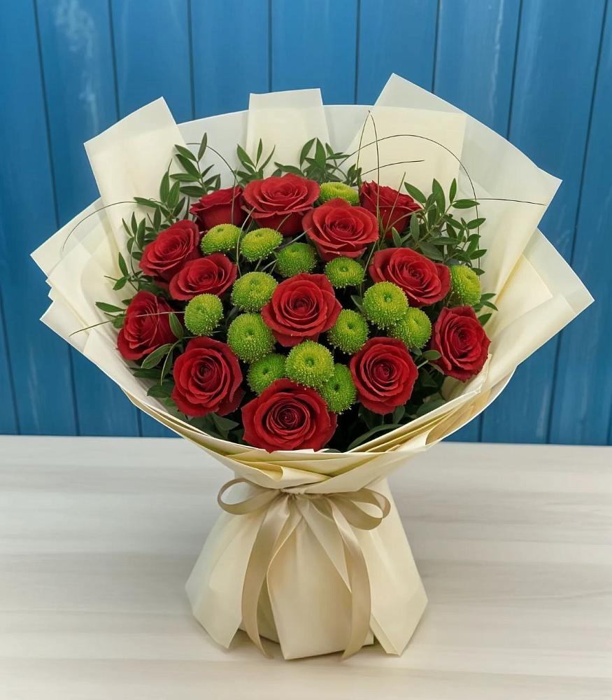 Букет цветов из: Розы и Хризантемы в Копейске